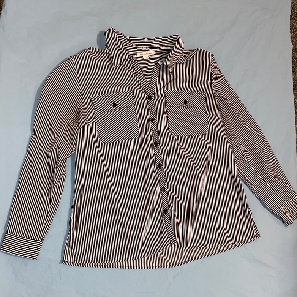Striped Button-Down Black & White